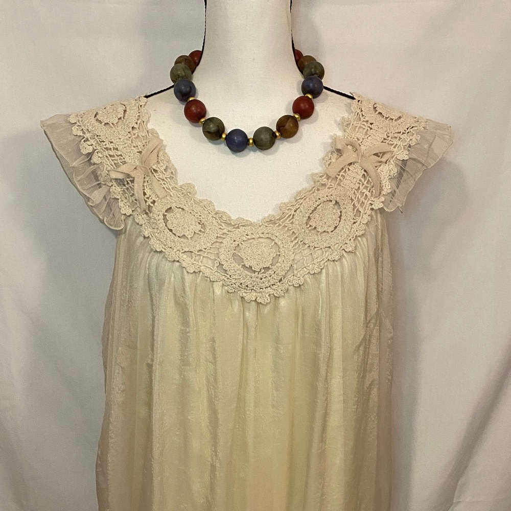 Simply Irresistible Cream Lace Trim Top